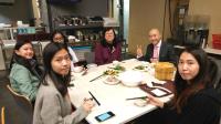 Prof Tjonnie LI (second from right) joining the College communal dinner before the Night Talk